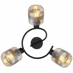 Plafonnier Globo LAZARUS Noir, 3 lumières