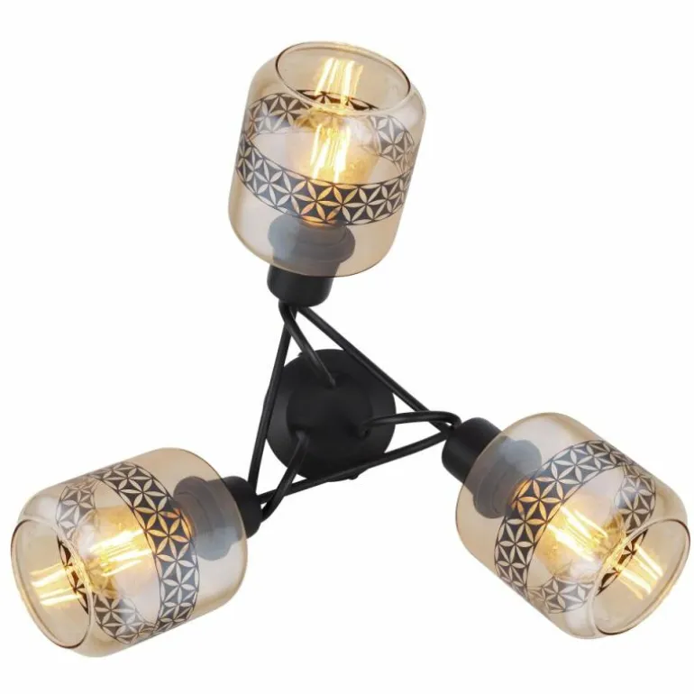 Plafonnier Globo LAZARUS Noir, 3 lumières