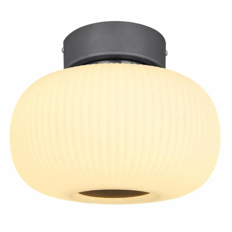 Plafonnier Globo LED Anthracite, Nickel mat, 1 lumière