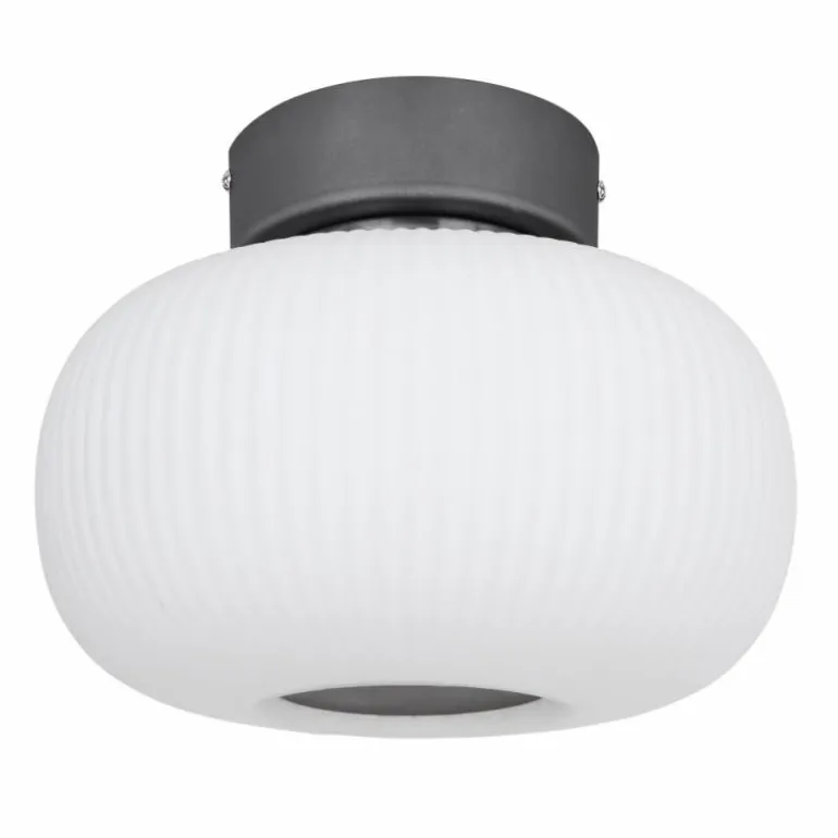 Plafonnier Globo LED Anthracite, Nickel mat, 1 lumière