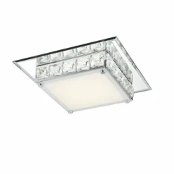 Plafonnier Globo LED Chrome, Verre, 1 lumière