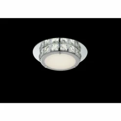Plafonnier Globo LED Chrome, Verre, 1 lumière