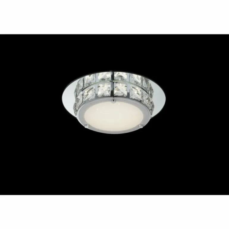 Plafonnier Globo LED Chrome, Verre, 1 lumière