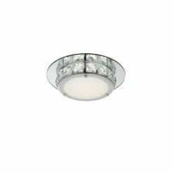 Plafonnier Globo LED Chrome, Verre, 1 lumière