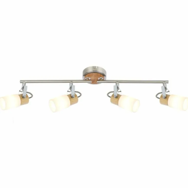 Plafonnier Globo LED Nickel mat, 4 lumières