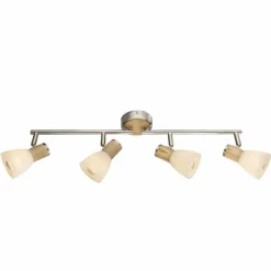 Plafonnier Globo Nickel mat, 4 lumières