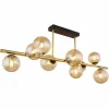 Plafonnier Globo RIHA LED Laiton, Noir, 9 lumières