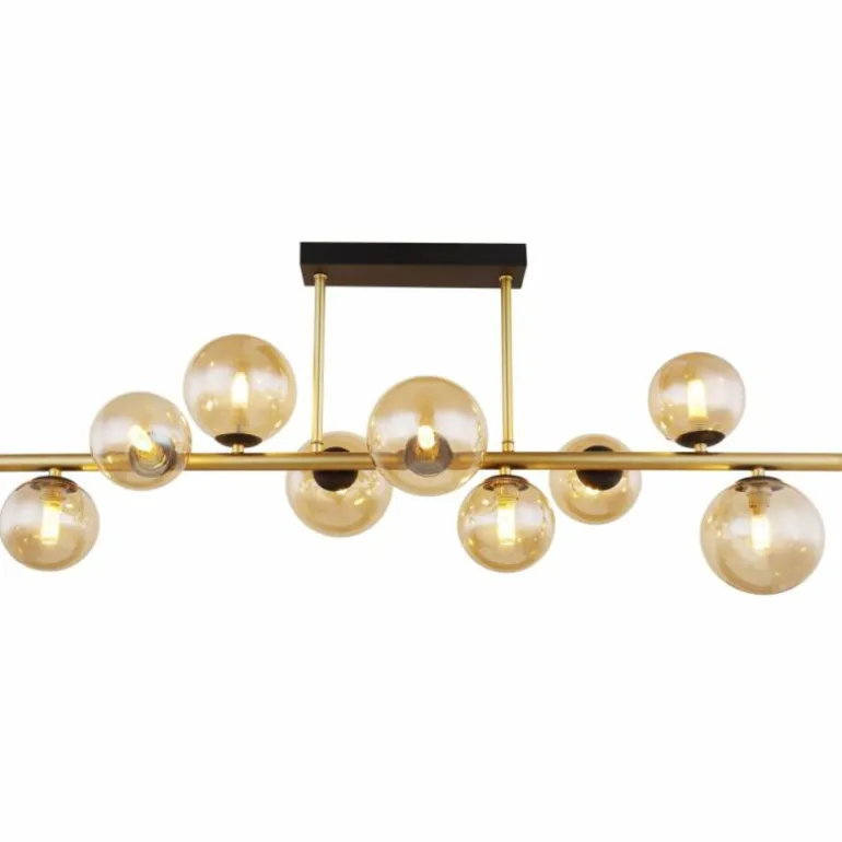Plafonnier Globo RIHA LED Laiton, Noir, 9 lumières