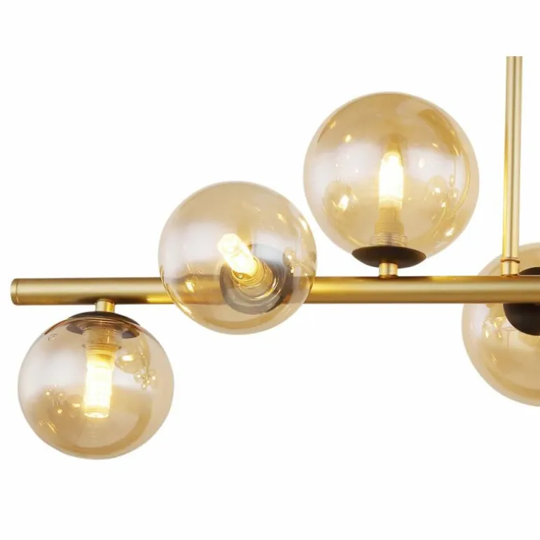 Plafonnier Globo RIHA LED Laiton, Noir, 9 lumières