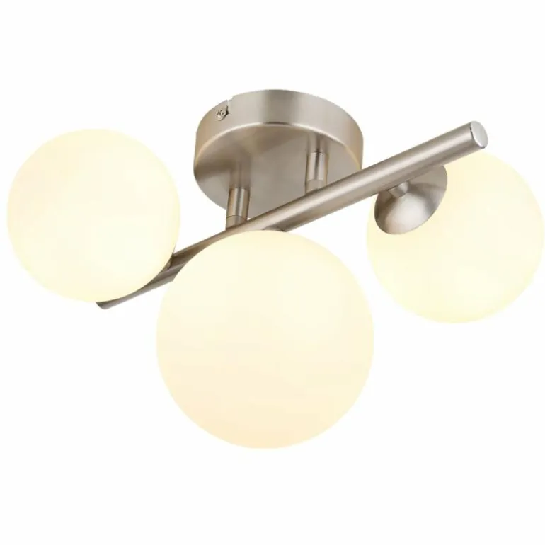 Plafonnier Globo RIHA LED Nickel mat, 3 lumières