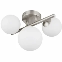 Plafonnier Globo RIHA LED Nickel mat, 3 lumières