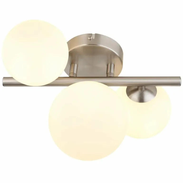 Plafonnier Globo RIHA LED Nickel mat, 3 lumières