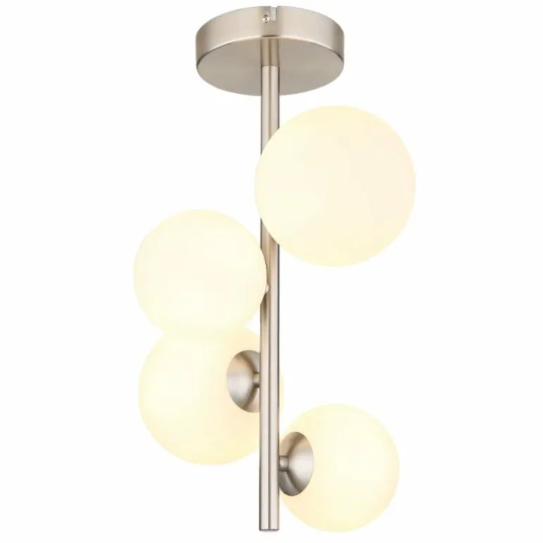 Plafonnier Globo RIHA LED Nickel mat, 4 lumières
