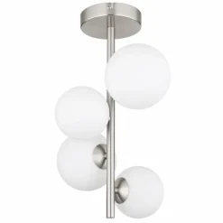 Plafonnier Globo RIHA LED Nickel mat, 4 lumières