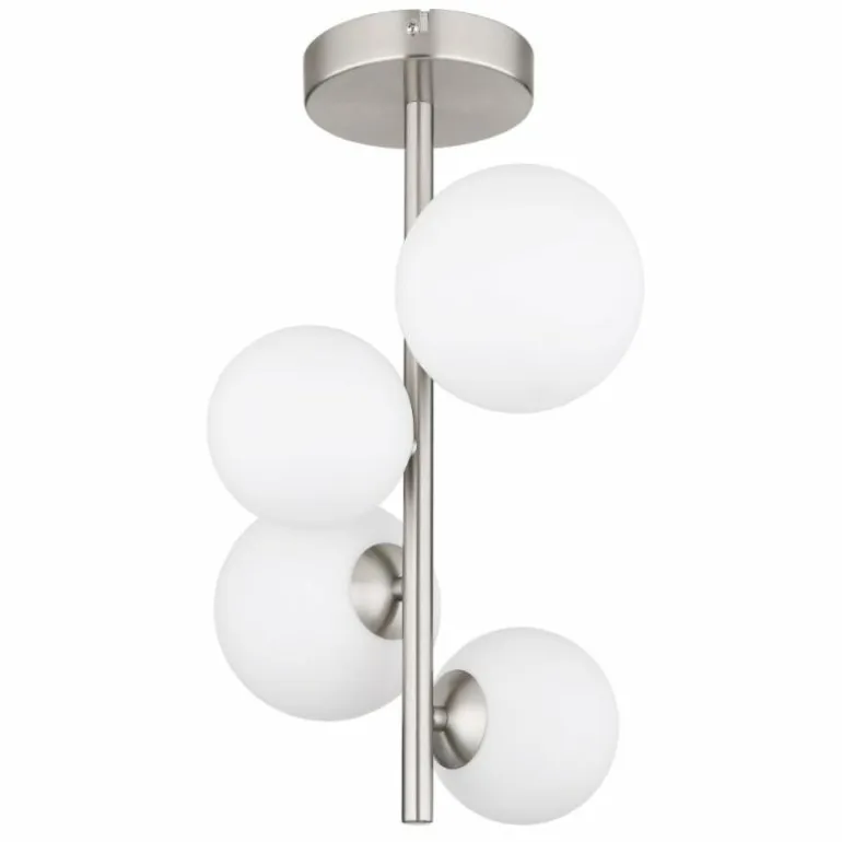 Plafonnier Globo RIHA LED Nickel mat, 4 lumières