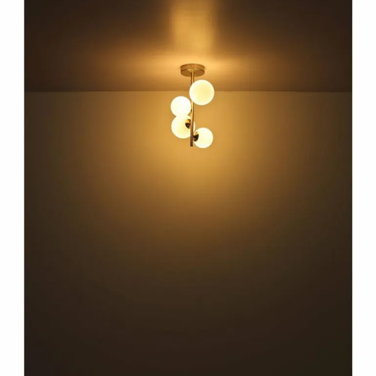Plafonnier Globo RIHA LED Nickel mat, 4 lumières