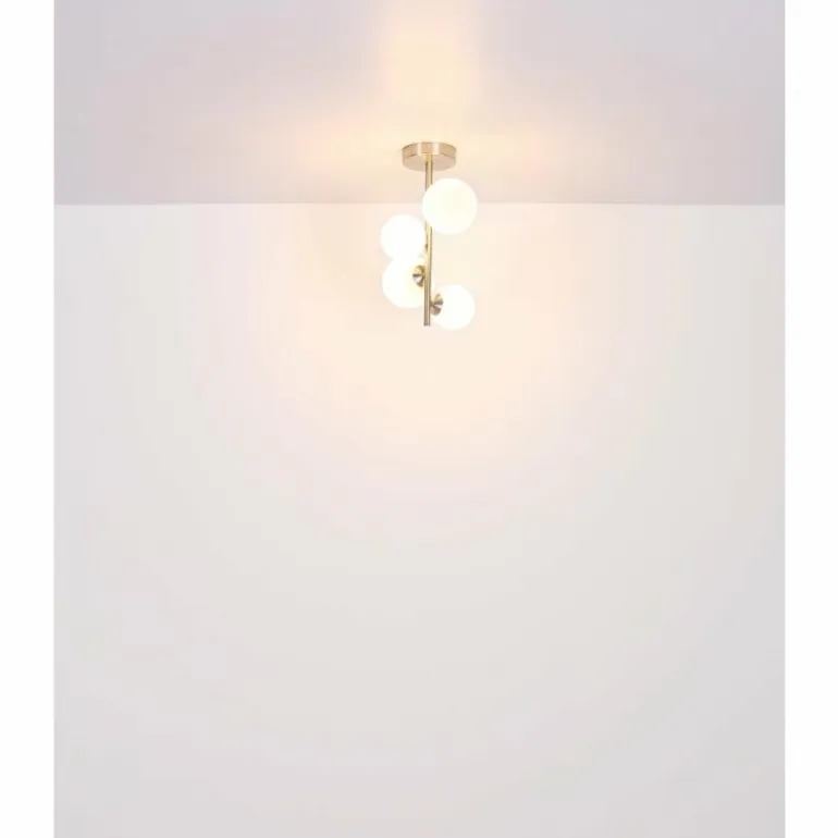 Plafonnier Globo RIHA LED Nickel mat, 4 lumières