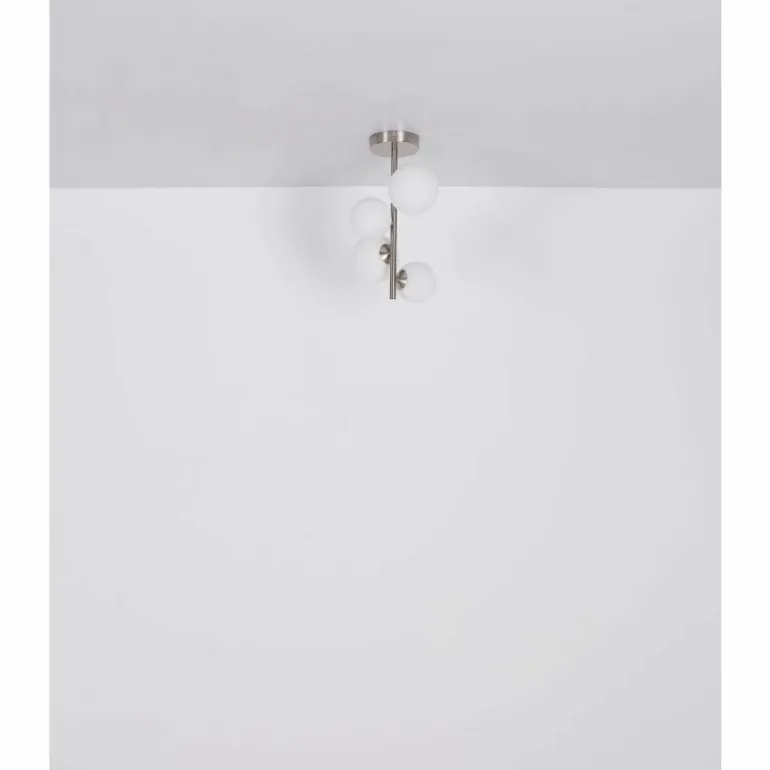 Plafonnier Globo RIHA LED Nickel mat, 4 lumières