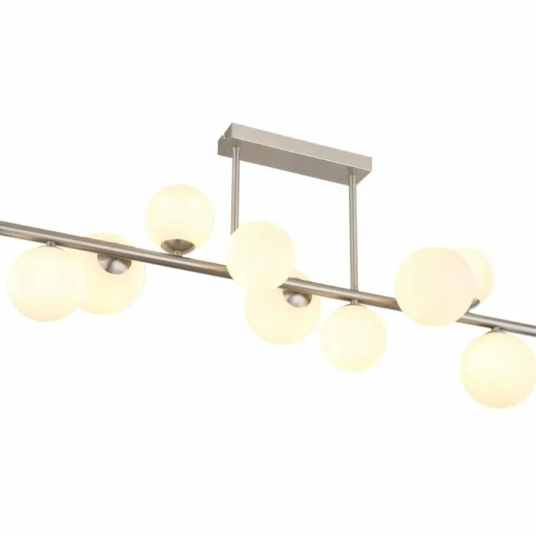 Plafonnier Globo RIHA LED Nickel mat, 9 lumières