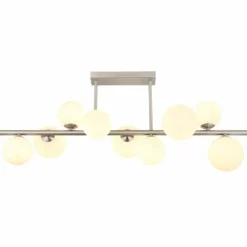 Plafonnier Globo RIHA LED Nickel mat, 9 lumières