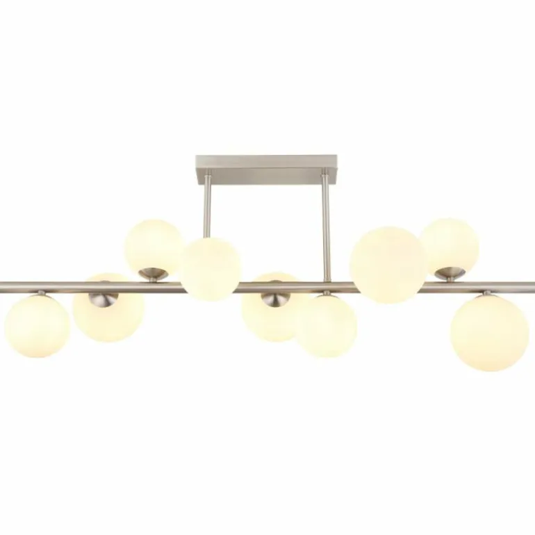 Plafonnier Globo RIHA LED Nickel mat, 9 lumières