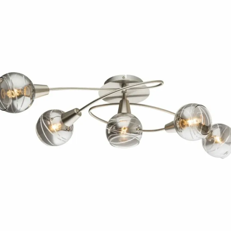 Plafonnier Globo ROMAN LED Nickel mat, 5 lumières