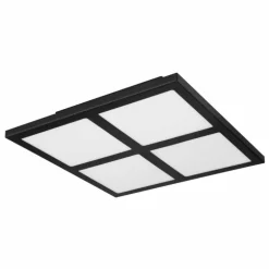Plafonnier Globo SAHIDA LED Noir, 1 lumière, Télécommandes, Changeur de couleurs