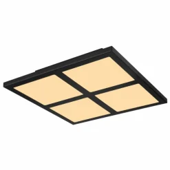 Plafonnier Globo SAHIDA LED Noir, 1 lumière, Télécommandes, Changeur de couleurs