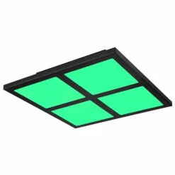 Plafonnier Globo SAHIDA LED Noir, 1 lumière, Télécommandes, Changeur de couleurs