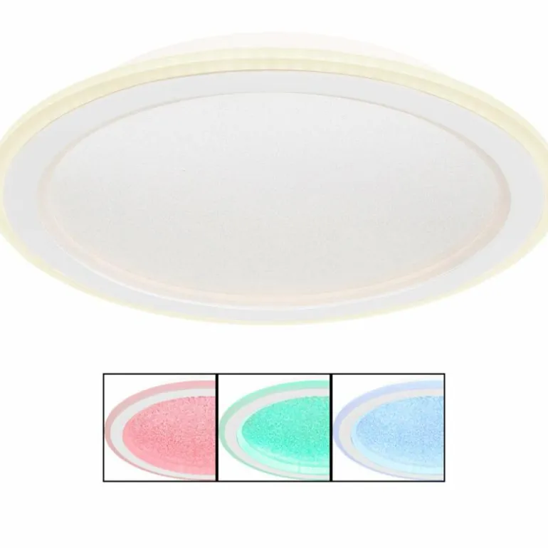 Plafonnier Globo TINI LED Blanc, 2 lumières, Télécommandes, Changeur de couleurs