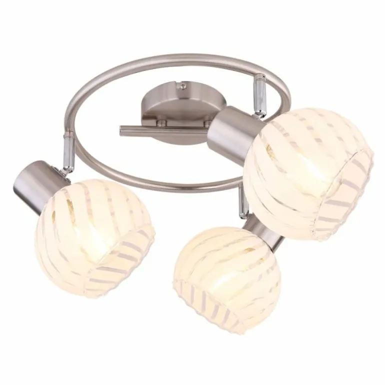Plafonnier Globo WILLY Nickel mat, 3 lumières