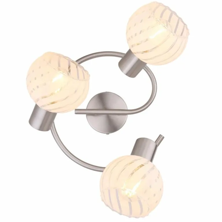 Plafonnier Globo WILLY Nickel mat, 3 lumières