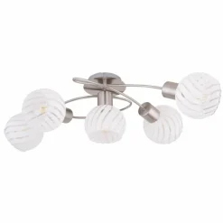 Plafonnier Globo WILLY Nickel mat, 5 lumières