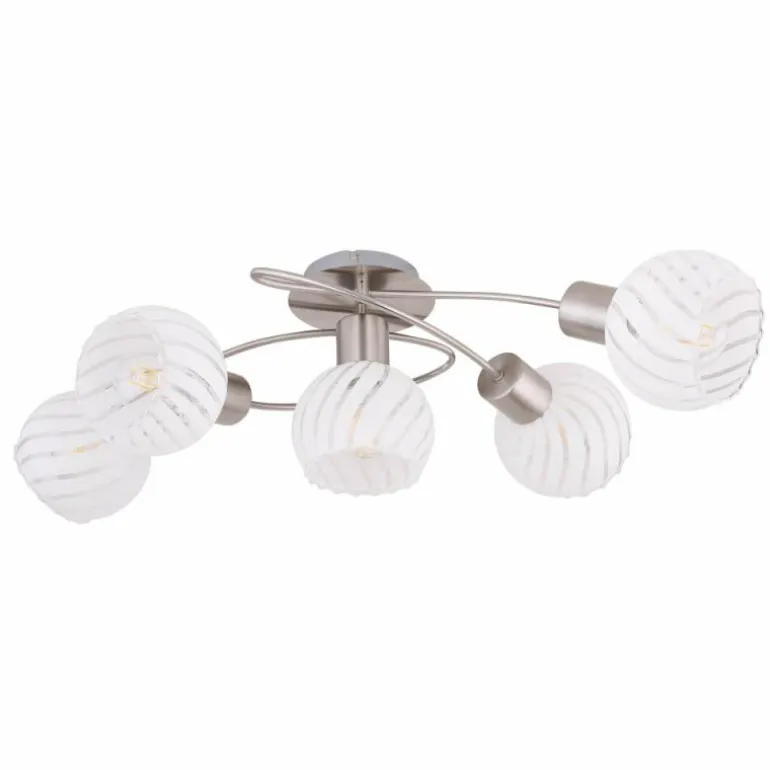 Plafonnier Globo WILLY Nickel mat, 5 lumières