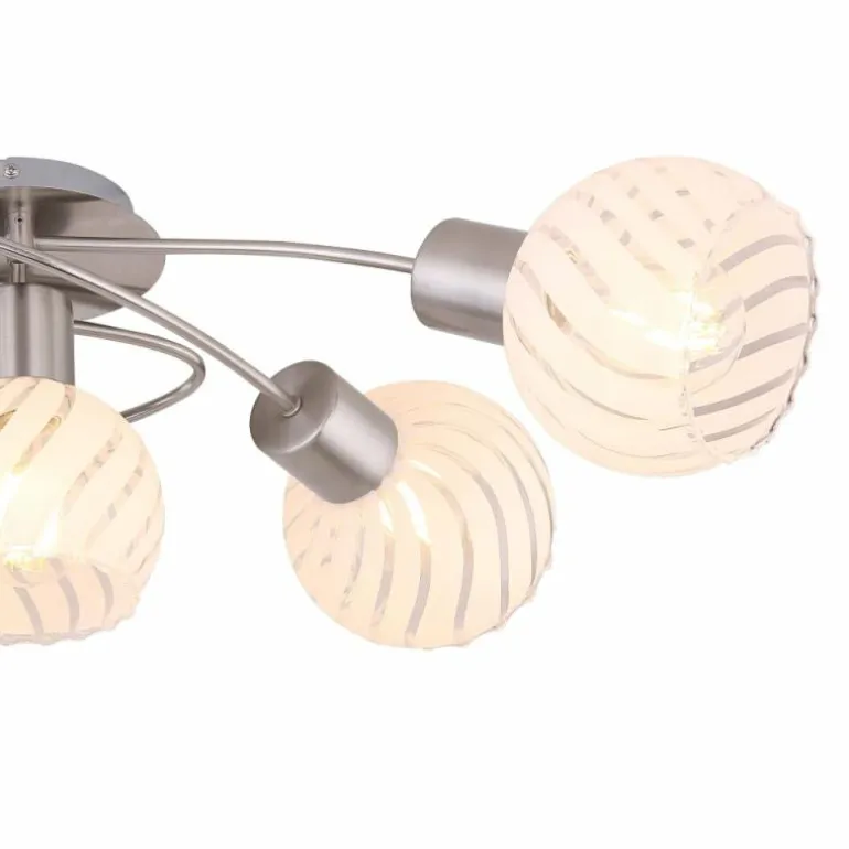 Plafonnier Globo WILLY Nickel mat, 5 lumières