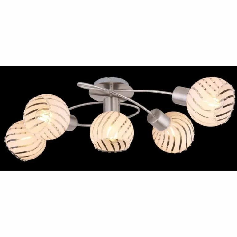 Plafonnier Globo WILLY Nickel mat, 5 lumières