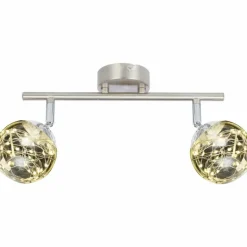 Plafonnier Globo XMAS LED Nickel mat, 2 lumières