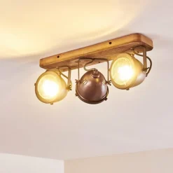 Plafonnier Glostrup Brun, Acier inoxydable, 3 lumières