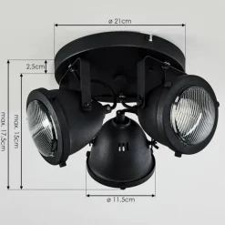 Plafonnier Glostrup LED Noir, 3 lumières