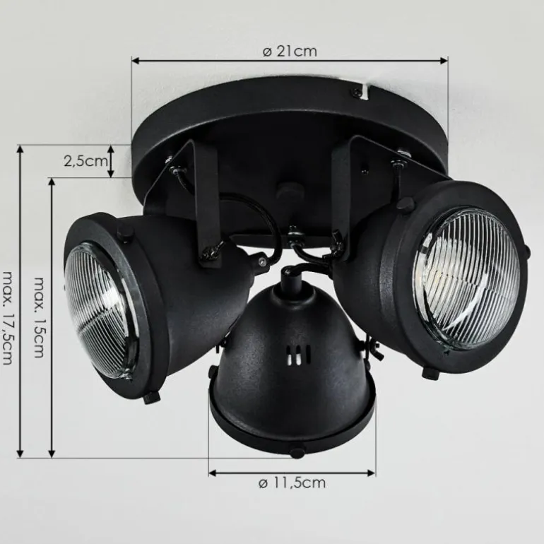 Plafonnier Glostrup LED Noir, 3 lumières