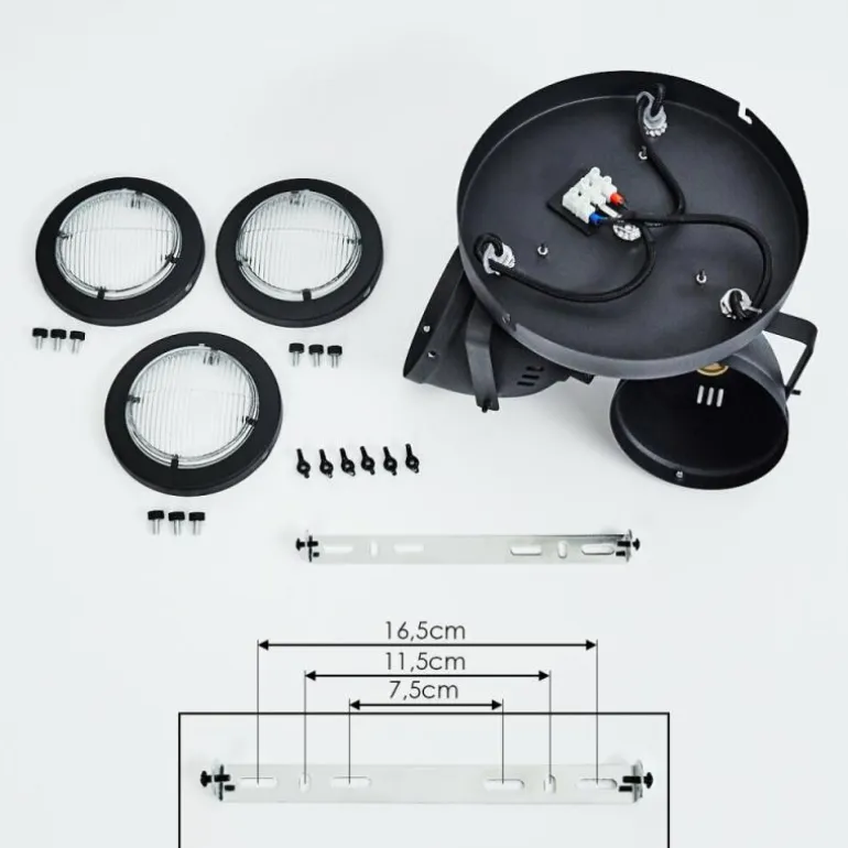 Plafonnier Glostrup LED Noir, 3 lumières