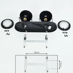 Plafonnier Glostrup Noir, 2 lumières