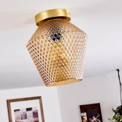 Plafonnier Gombua Laiton, 1 lumière