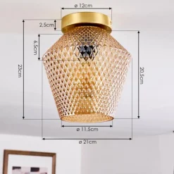 Plafonnier Gombua Laiton, 1 lumière