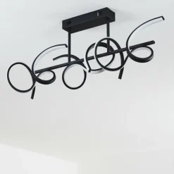 Plafonnier Gora LED Noir, 3 lumières