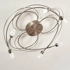 Plafonnier Gordola LED Acier brossé, 6 lumières