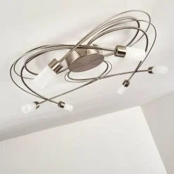 Plafonnier Gordola LED Acier brossé, 6 lumières