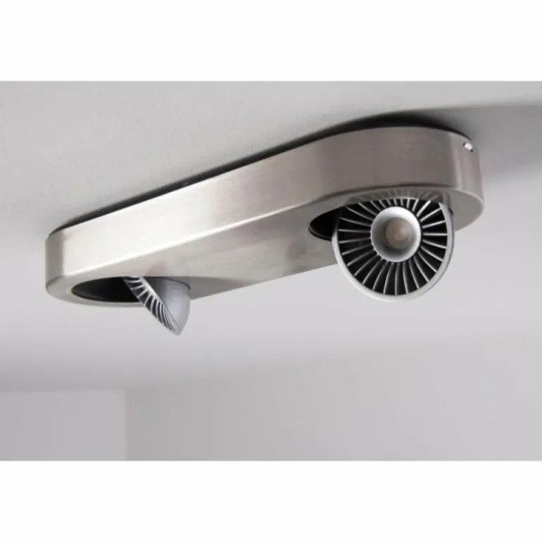 Plafonnier Granada LED Nickel mat, 2 lumières