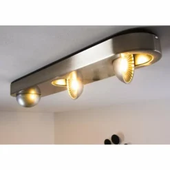 Plafonnier Granada LED Nickel mat, 3 lumières