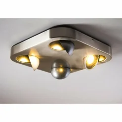 Plafonnier Granada LED Nickel mat, 4 lumières